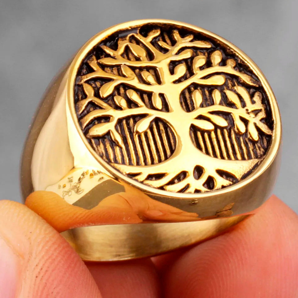 Anillo Árbol de la Vida para Hombre oro