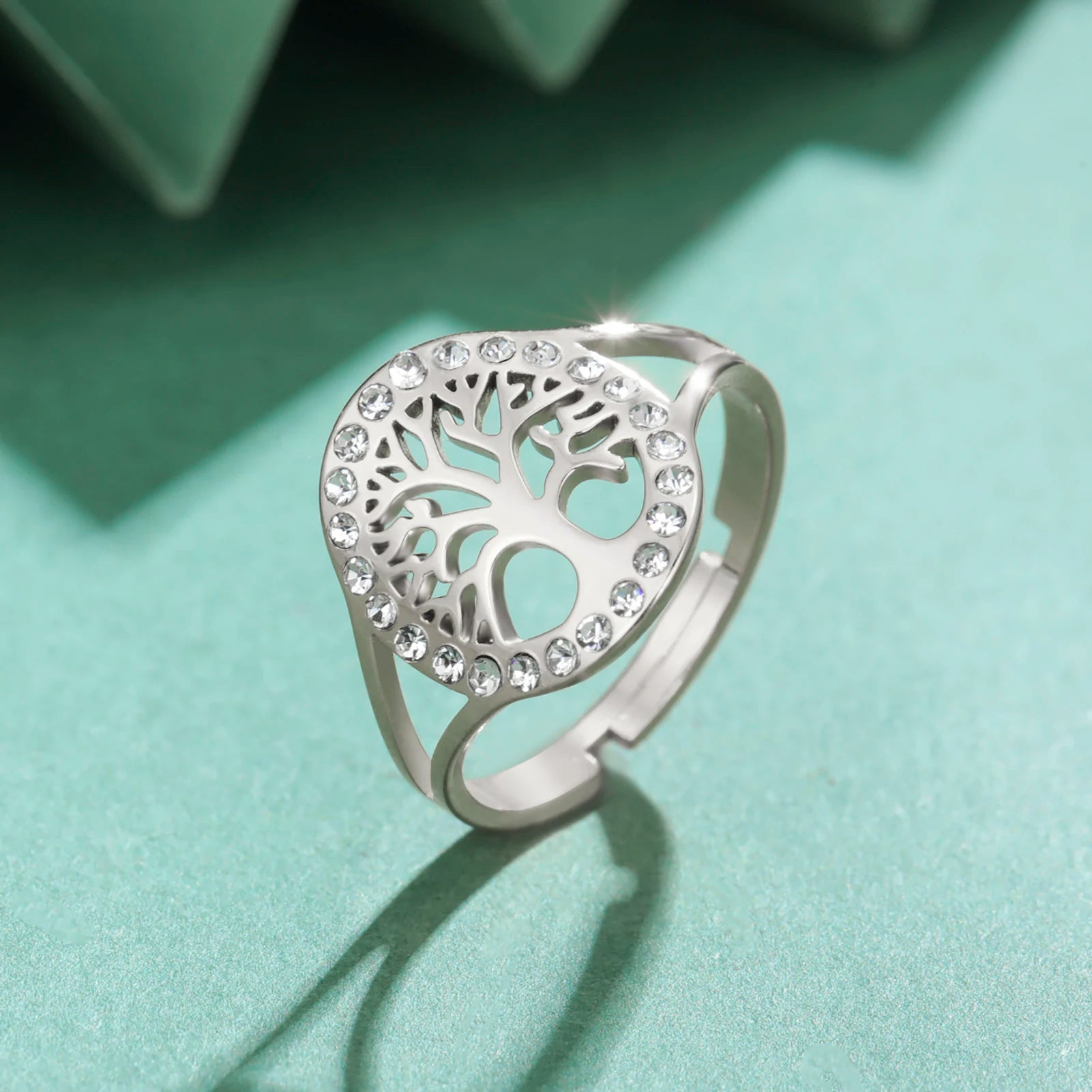 Anillo Árbol de la Vida Circonio Mujer plata