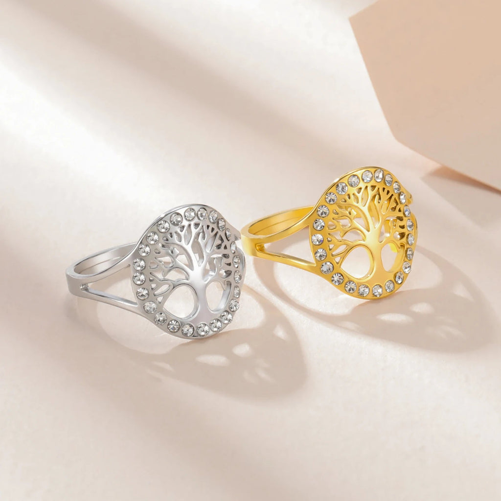 Anillo Árbol de la Vida Circonio Mujer plata