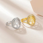Anillo Árbol de la Vida Circonio Mujer plata