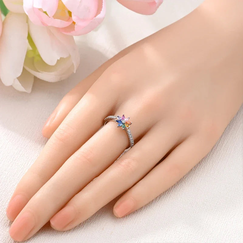 Anillo arcoíris flor