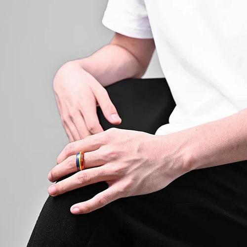 Anillo arcoíris para hombre
