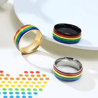 Anillo arcoíris para hombre oro