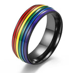 Anillo arcoíris para hombre negro