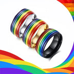 Anillo arcoíris para hombre negro