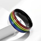 Anillo arcoíris para hombre negro