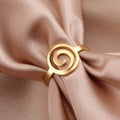 Anillo de diseño en espiral para mujer de oro redondo