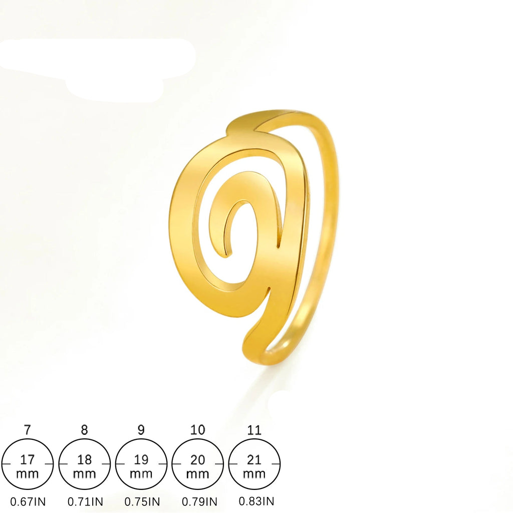 Anillo de diseño en espiral para mujer de oro