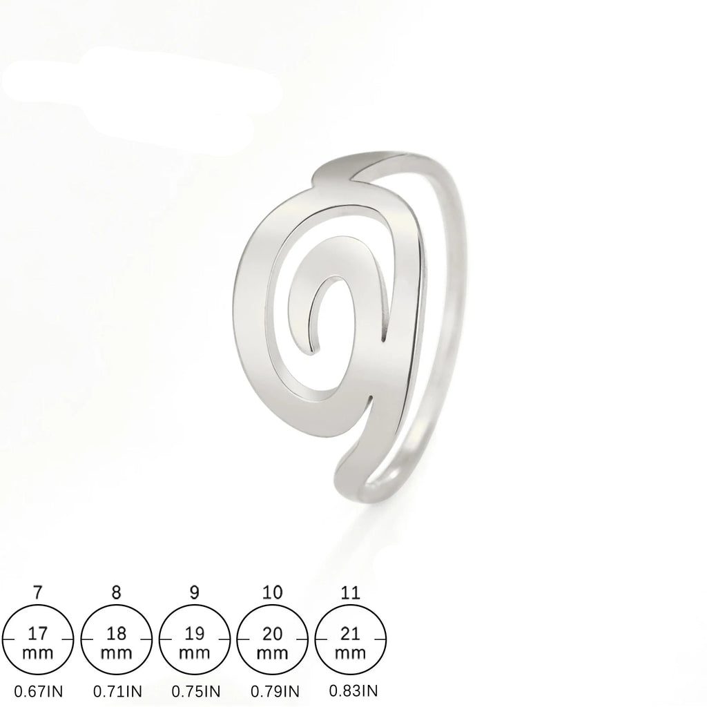 Anillo de diseño en espiral para mujer de plata