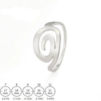 Anillo de diseño en espiral para mujer de plata