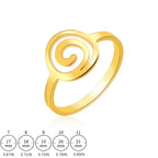 Anillo de diseño en espiral para mujer de oro redondo