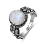 Anillo con Anillo Floral Piedra de Luna