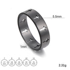 Anillo con cruz calada negra