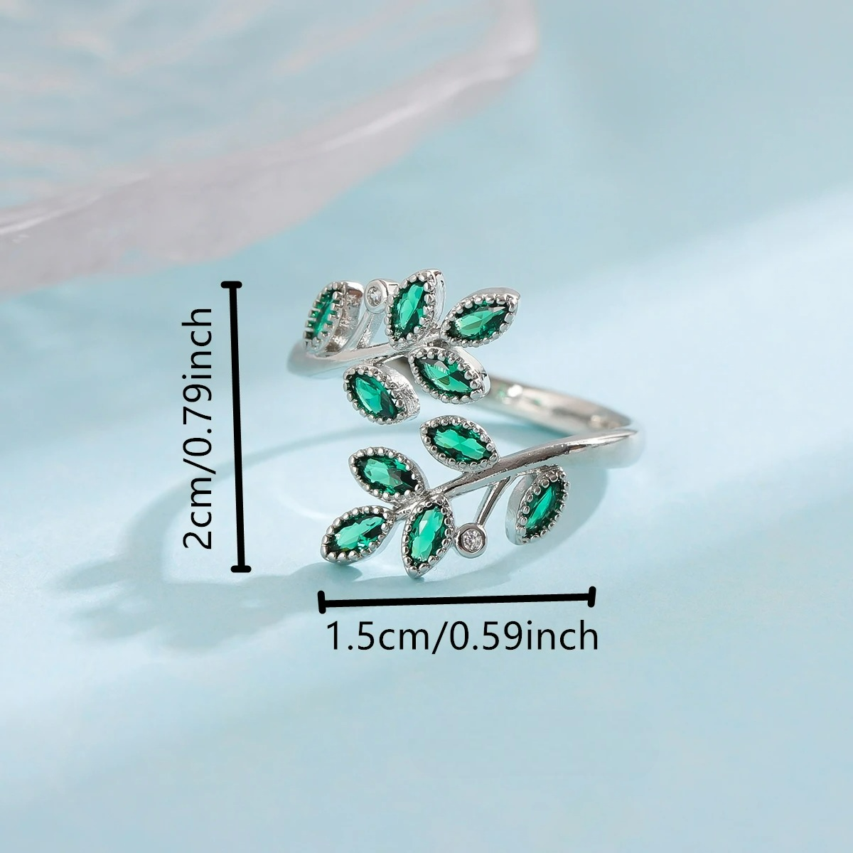 Anillo con Hojas Verdes Otoñales