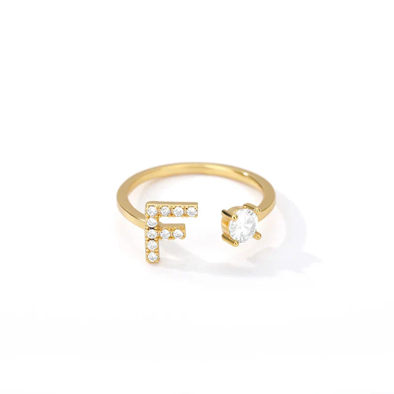 Anillo personalizado con inicial f