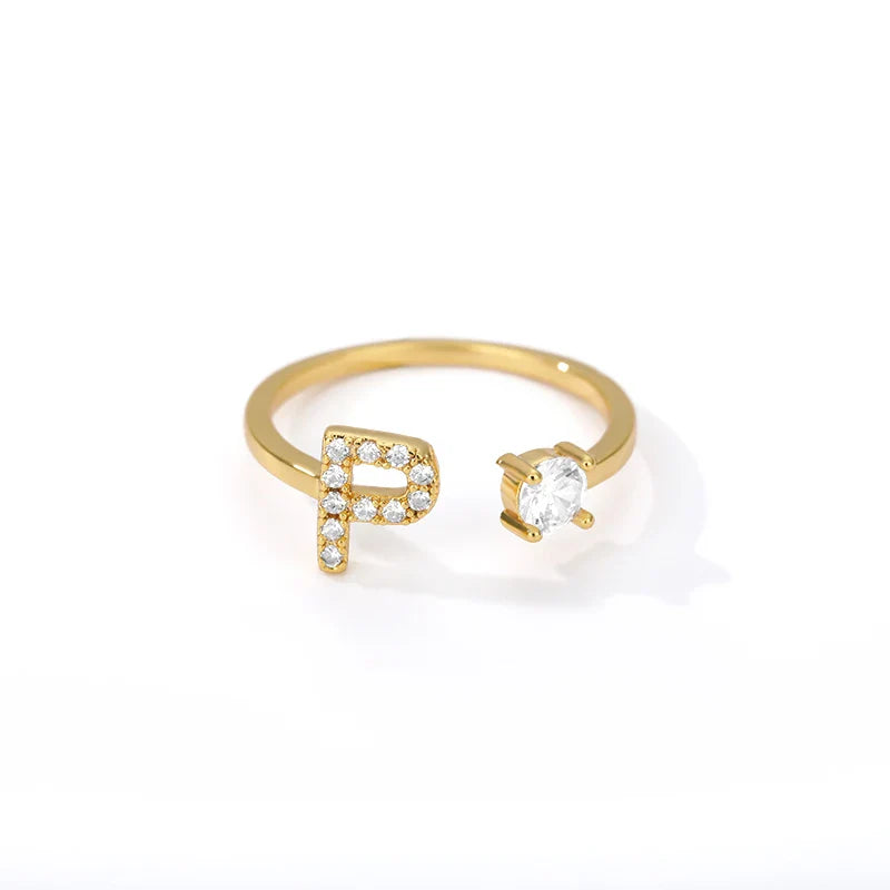 Anillo personalizado con inicial p