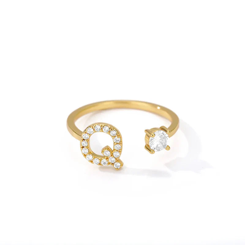 Anillo personalizado con inicial q