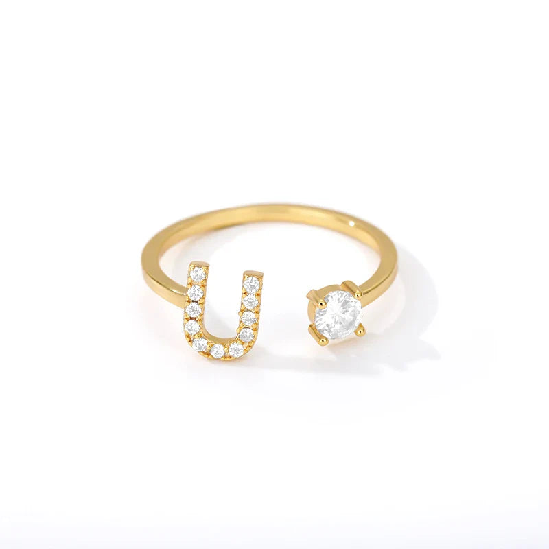 Anillo personalizado con inicial u