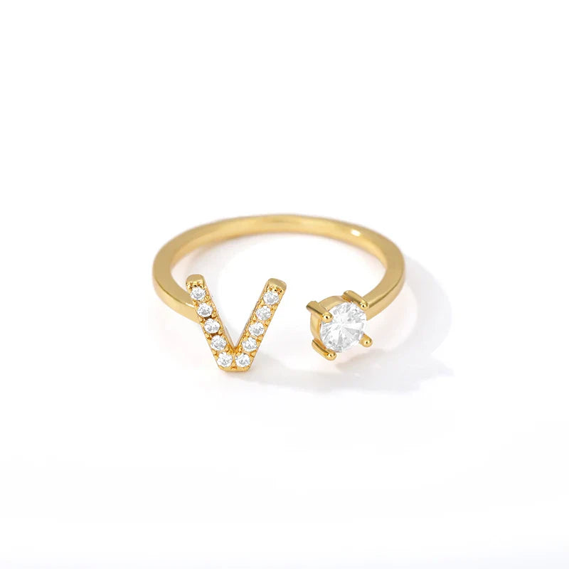 Anillo personalizado con inicial v