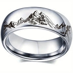 Anillo con Montañas para Hombre plata