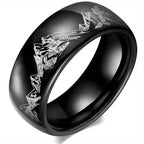 Anillo con Montañas para Hombre negro