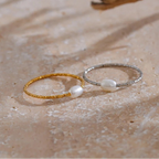 Anillo con perla de agua dulce plata