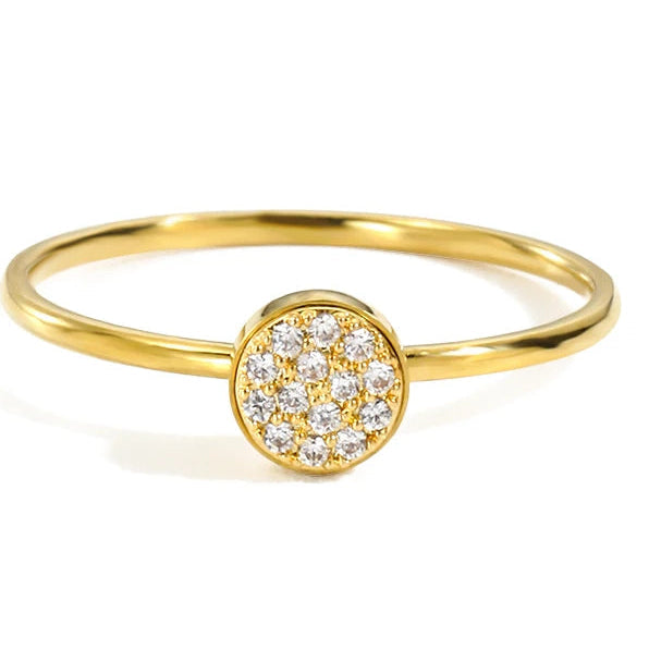 Anillo con pequeñas piedras de nacimiento redondas para mujer abril