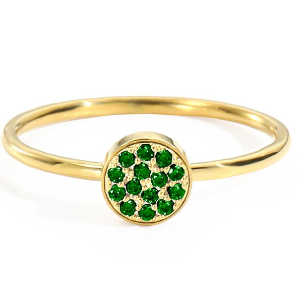 Anillo con pequeñas piedras de nacimiento redondas para mujer mayo
