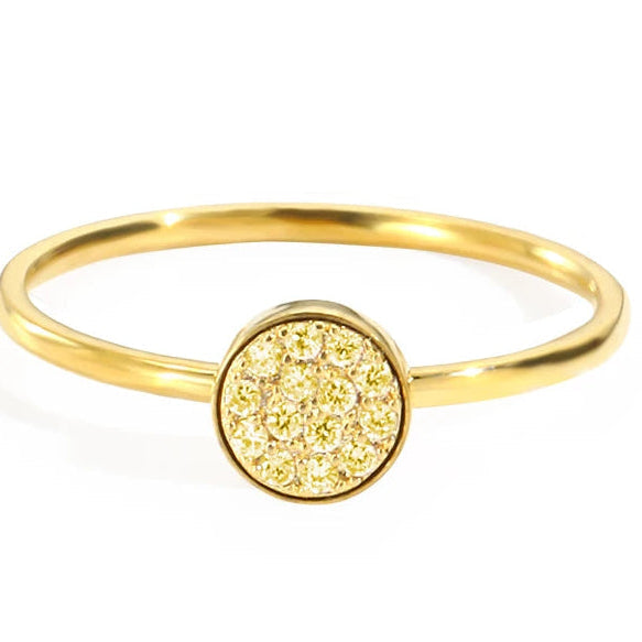 Anillo con pequeñas piedras de nacimiento redondas para mujer noviembre