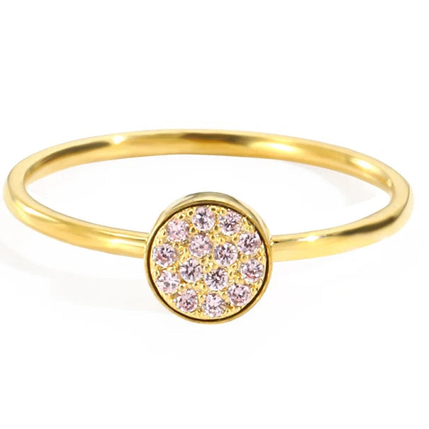 Anillo con pequeñas piedras de nacimiento redondas para mujer octubre
