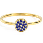Anillo con pequeñas piedras de nacimiento redondas para mujer septiembre