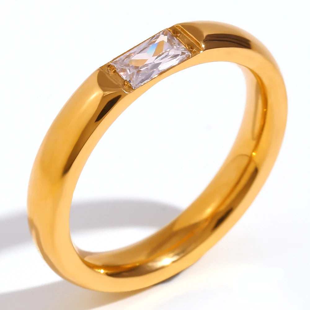 Anillo con piedra de nacimiento engastada para mujer abril