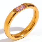 Anillo con piedra de nacimiento engastada para mujer octubre