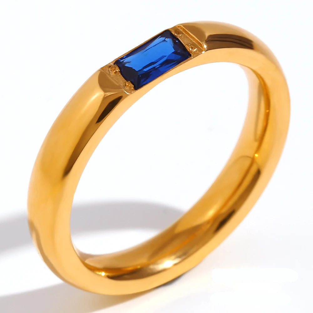 Anillo con piedra de nacimiento engastada para mujer septiembre