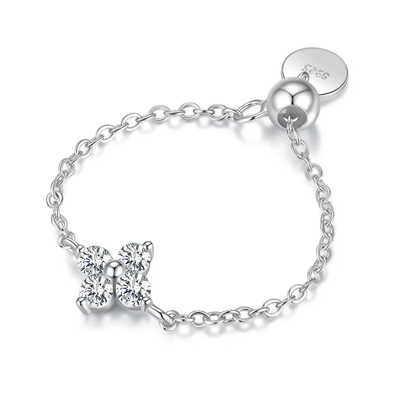 Anillo con Trébol de 4 Hojas en Circonio