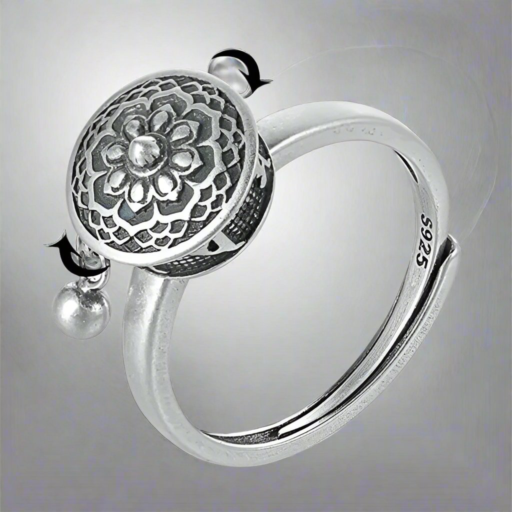 Anillo Budista Flor de Loto Plata