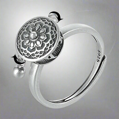 Anillo Budista Flor de Loto Plata