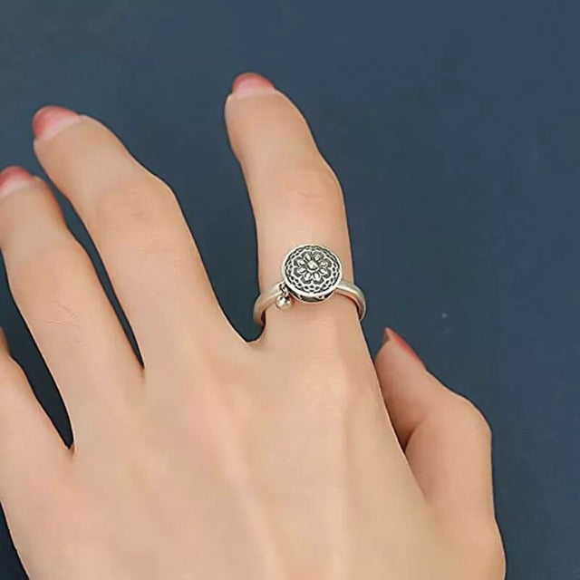 Anillo Budista Flor de Loto Plata