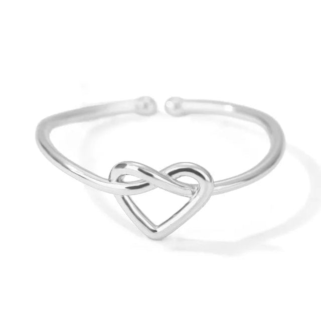 Anillo de corazón entrelazado plata