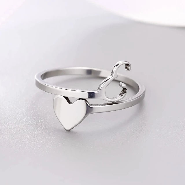 Anillo Corazón Inicial Plata E