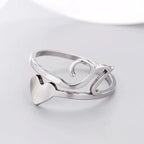 Anillo Corazón Inicial Plata N
