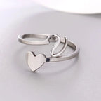 Anillo Corazón Inicial Plata V