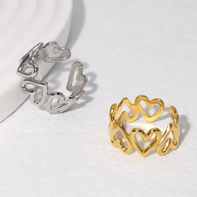 Anillo Corazón Ajustable Mujer oro