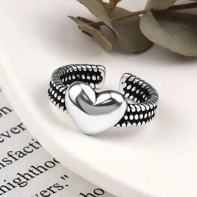 Anillo Corazón Retro Anillo Mujer