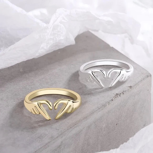 Anillo Corazón Romántico Plata y Oro