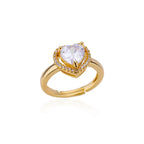 Anillo corazón brillante de oro