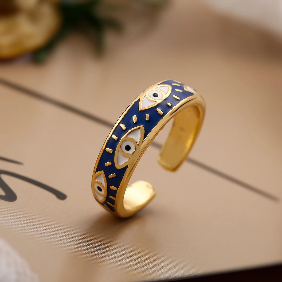 Anillo Contra Mal de Ojo Azul Turco Anillo azul