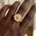 Anillo de concha redondo estilo boho