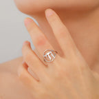 Anillo hueco con el símbolo de vida judía Chai plata