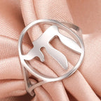 Anillo hueco con el símbolo de vida judía Chai plata